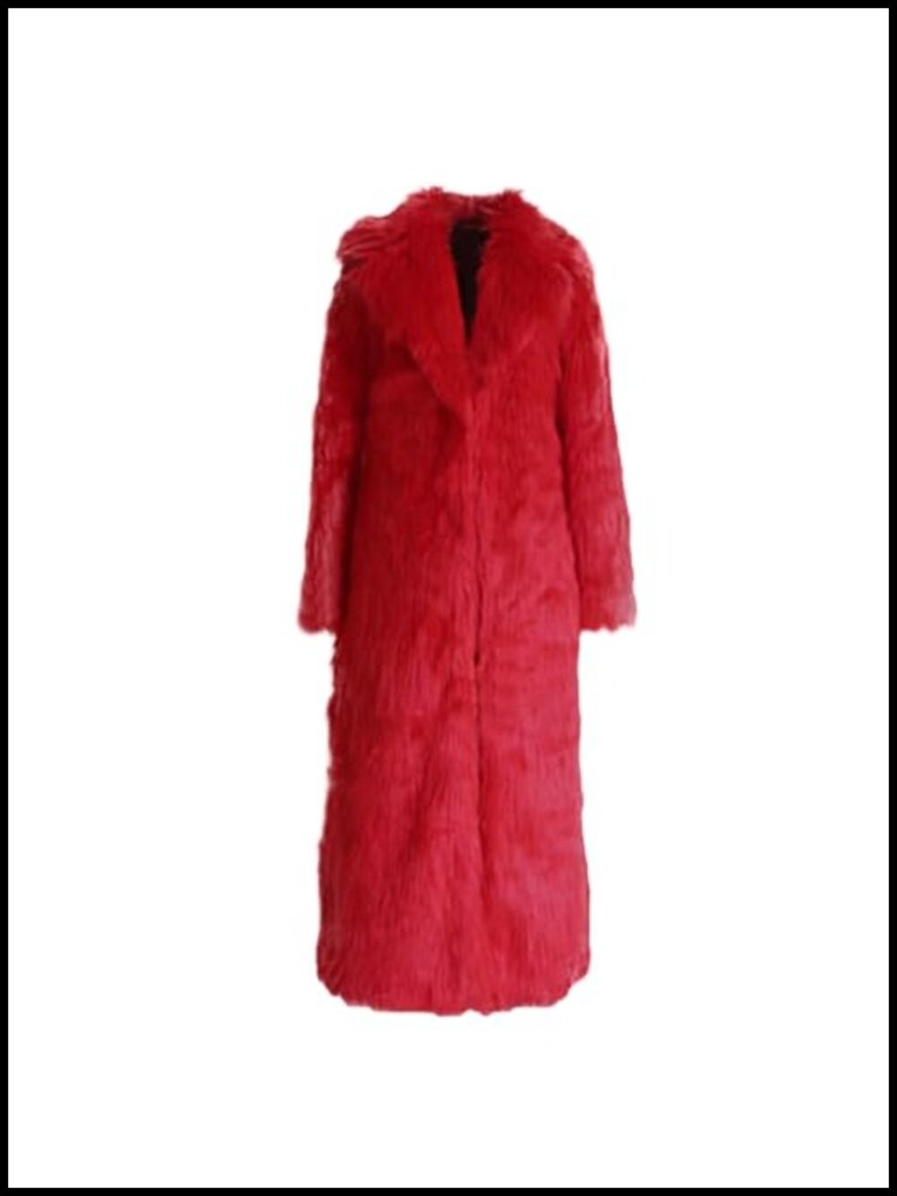 Men's Faux Fur Long Parka Coat Winter Jacket with Side Pockets